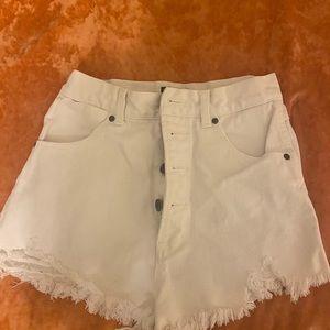 White denim shorts